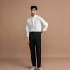 Mens Stand Collar Non Iron Slim Fit Long Sleeve Cool Casual Shirt