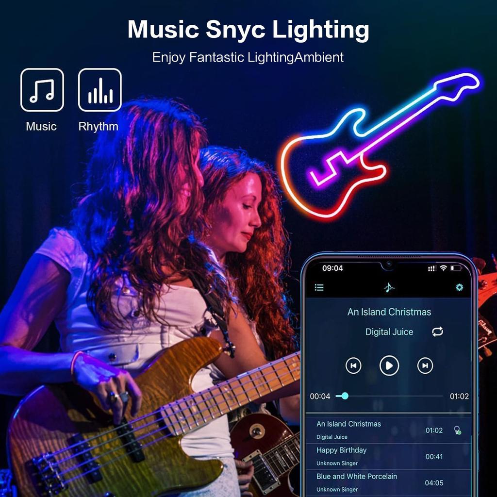 LED RGB Neon Strip Light EU Waterproof Bluetooth Remote Flexible Ribbon  TV Backlights  Bedroom Decor Christmas Holiday Lights