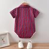 Baby Boy Romper Summer Newborn Bow Tie Jumpsuit Cross-Border Gentleman Baby Clothing Manufacturer