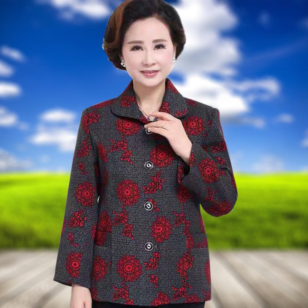 Grandma Style Lightweight Spring Jacket for Women, Ages 60-80 – Perfect for Middle-Aged To Elderly Fashionable Autumn Tops.