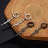 1 Pairs Stainless Steel Painless Ear Clip Earrings for Men Women Punk Sword Cross Black Non Piercing Fake Earrings Jewelry Gifts
