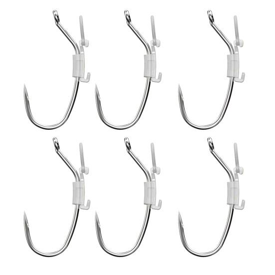 6/12/24Pcs Luminous Live Shrimp Fixing Hook Heavy Duty Metal Barbed Fishhook Freshwater Saltwater Catfish Bass Fishing Hook Fishing Accessories