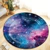 Galaxy Starry Sky Round Rug Space Universe Cosmic Design Astronomical Theme Living Room Bedroom Floor Mat Decorative Carpet