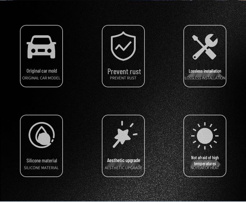 Compatible Silicone Shock-Absorbing Decorative Stickers for Wenjie M5/M7/EV/M9 Door Lock Latch Covers.