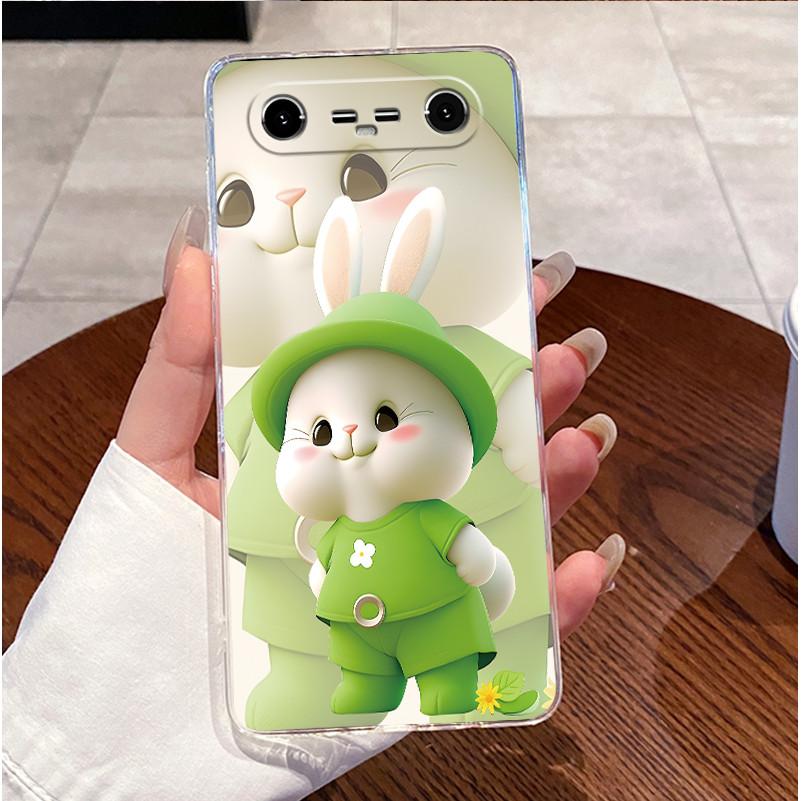 Per Tecno Spark Slim 2025 Custodia Trasparente Lusso Carino Coniglio Amore Silicone Morbido TPU Cover Posteriore Custodia per Telefono Tecno Spark Slim 4G KM7k