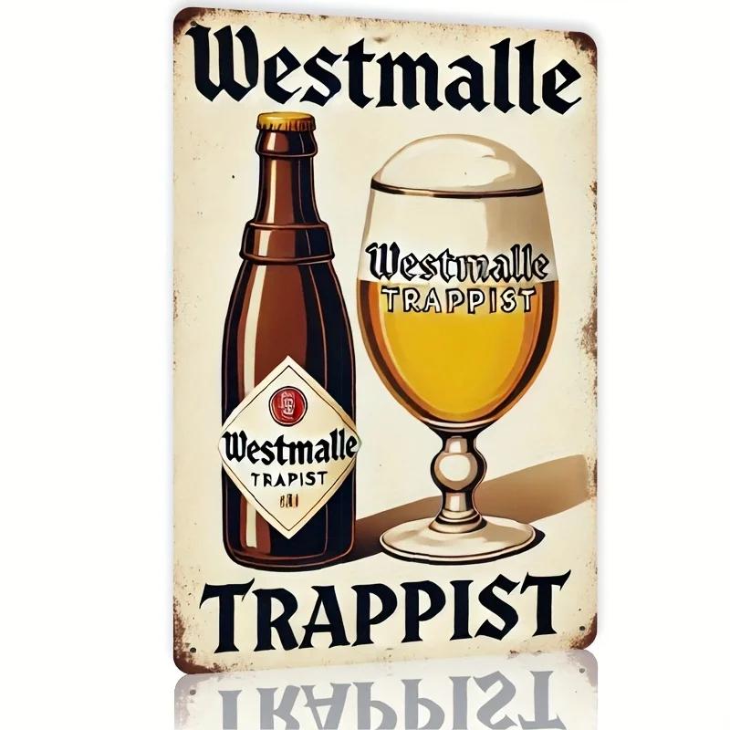 

Vintage Westmalle Trappist Beer Metal Sign Iron Wall Art Retro Poster for Bathroom Kitchen Bedroom Garden Garage Hotel 20x30cm（7.8x11.8inch）