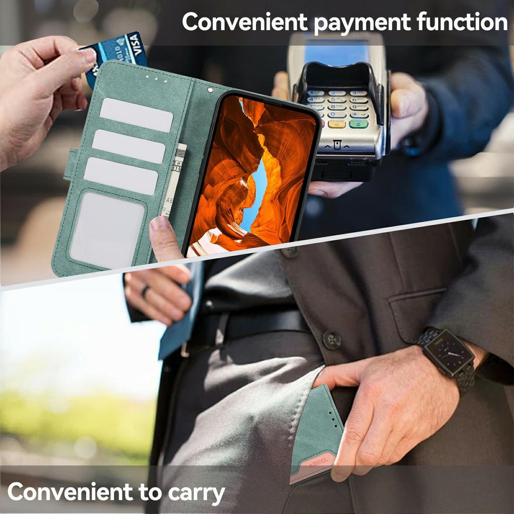 ABEEL For Samsung Galaxy XCover7 Pro Case Color Splicing Leather Flip Phone Cover RFID Blocking
