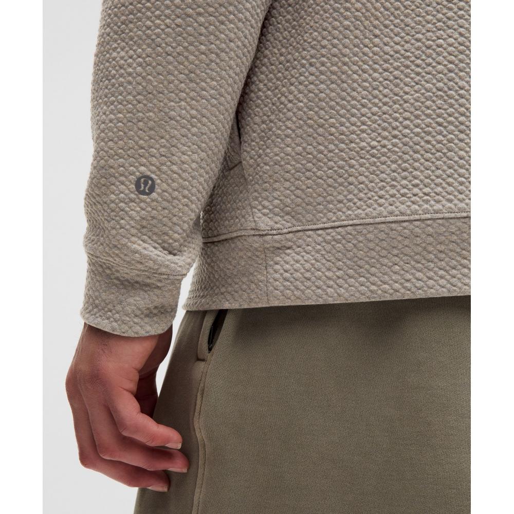 Lululemon Textured Double Knit Cotton Hoodie Heathered Rover Black