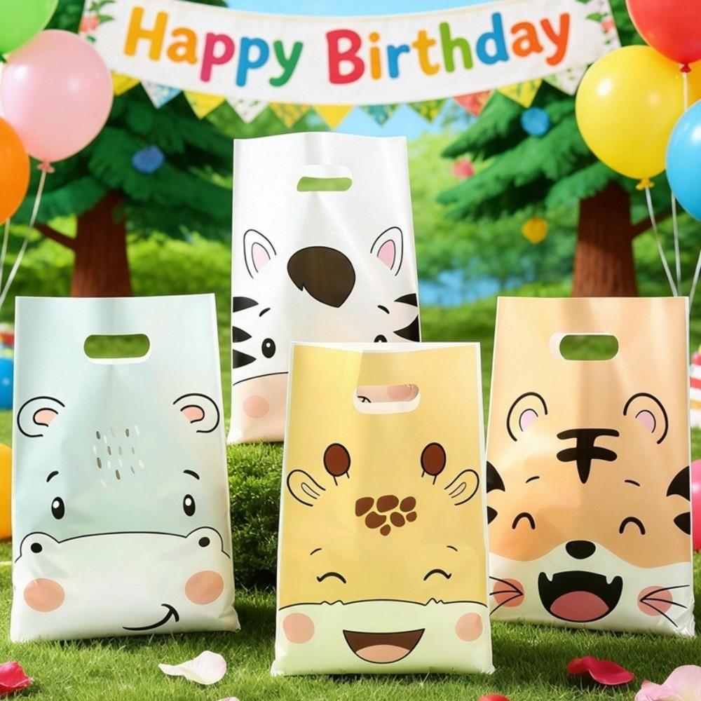 10/25/50Pcs Giraffe Tiger Birthday Goodie Bag Party Supplies Bags Kids Birthday Party