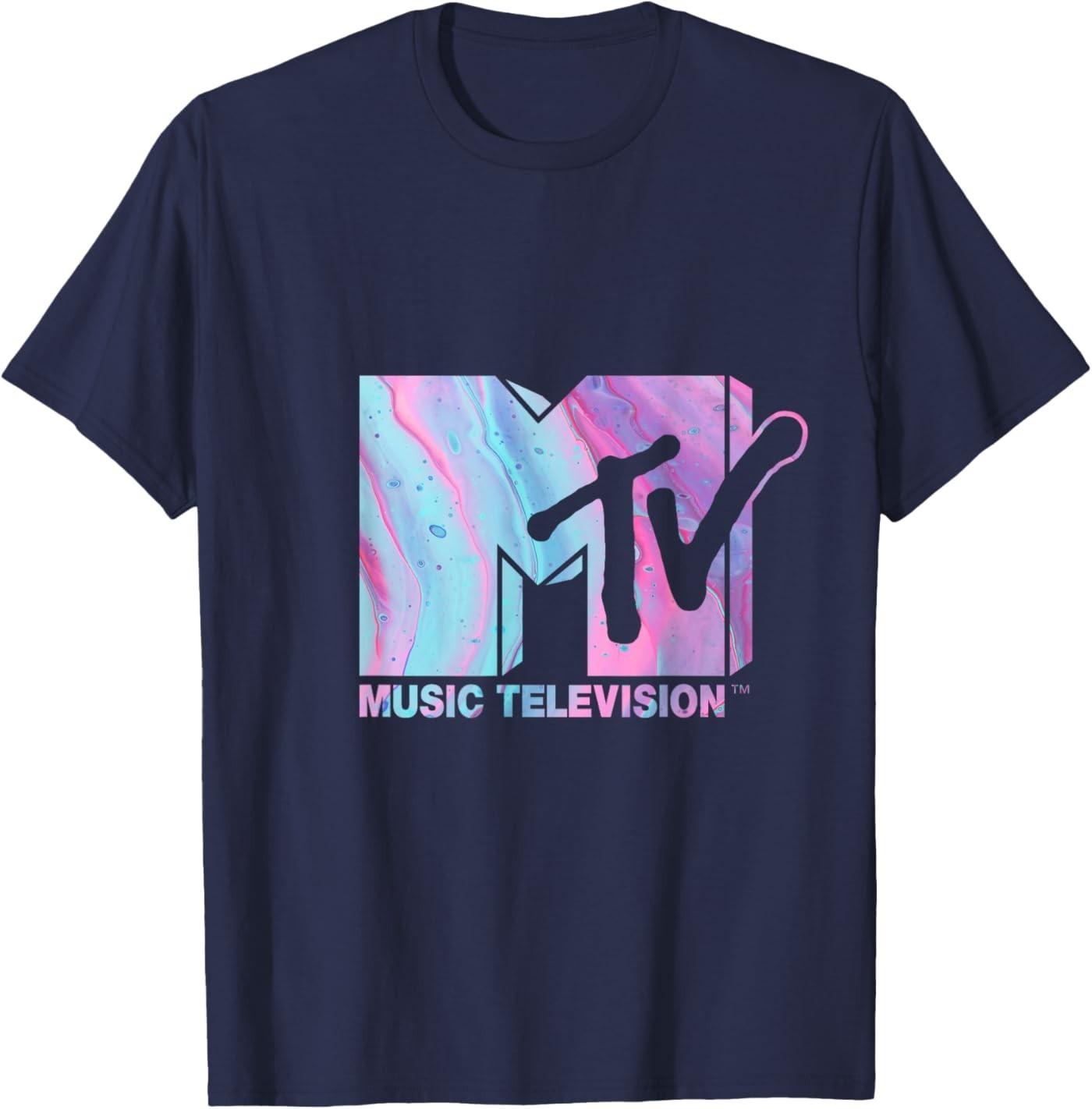 MTV - MTV Logo Pink Blue Fluid T-Shirt S разноцветный