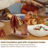 Wooden Tree Trivet with Utensil Holder Heat Resistant Table Mat For Hot Dishes Pot Bowl Pan Teapot Cup Coaster Insulated Pad Set