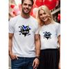 1PCS Couple Valentine's Short Sleeve T-shirt Cozy Casual Daily Essential