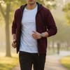 Men's Zip Up Hooded Jacket Long Sleeve Casual Outdoor Fashion Coat