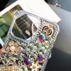 Compatible with iPhone 16 Pro Max Case Cute Bling Glitter 3D Rhinestone Diamond for Women Girls Crystal Girly Handmade Flower Gem Fashion Luxury