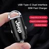 Car Hidden Fast Charger USB Type-C Convert Plug Accessories For Jeep Grand Cherokee Patriot Liberty Wrangler JK Gladiator Compas AMQ1