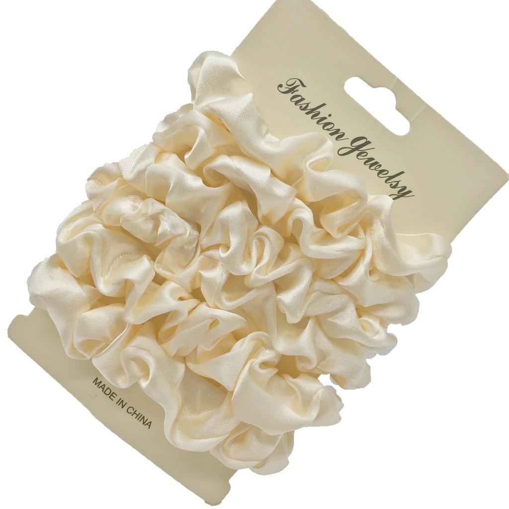 6/5pcs/set Satin Hair Scrunchies for Women Small Cute Scrunchy for Hair Headwear for Ponytail Accessories Rubber Band Black