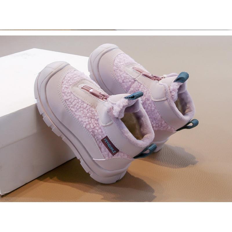 Girls Warm Fleece Lined Snow Boots Kids Winter Soft Sole Cotton Shoes