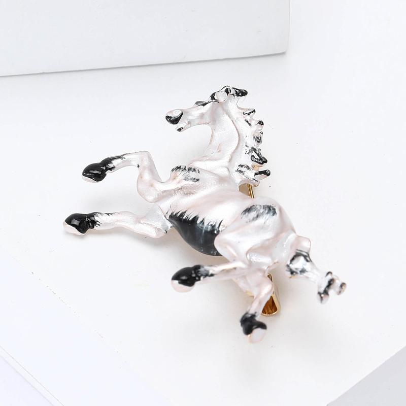 Fashion Enamel Animal Steed Horse Brooches For Women Men Clothing Coat Accessries Gifts