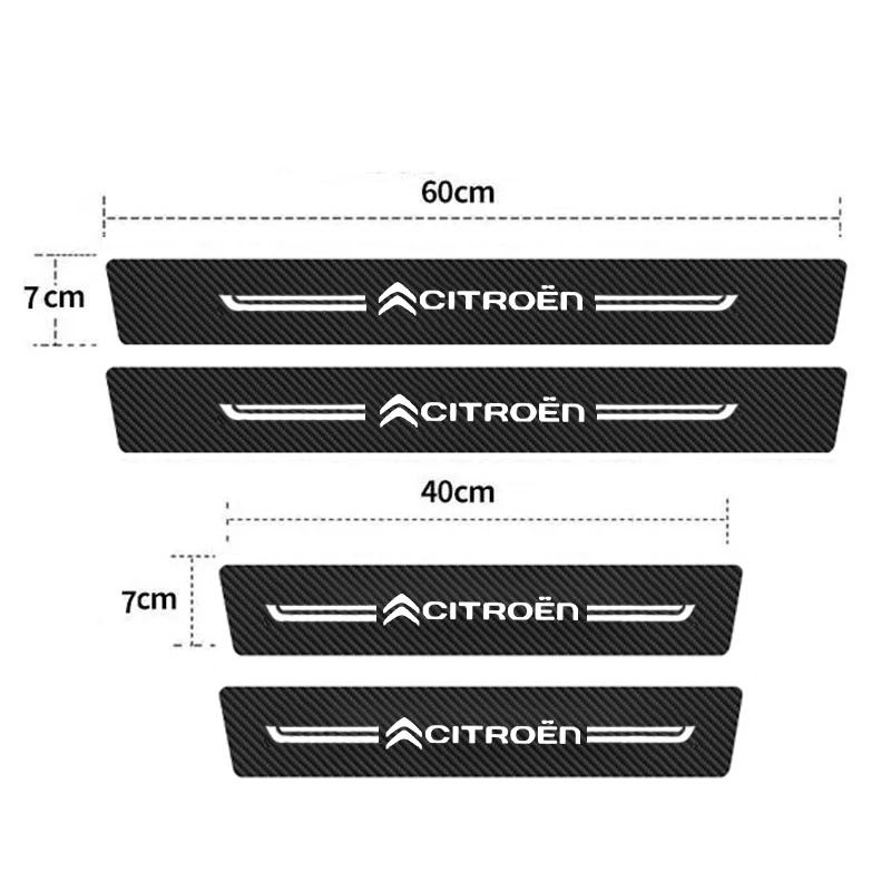 Carbon Fiber Car Door Sill Protector Stickers for Citroen Xsara DS4 DS5 DS3 C3 C2 C5 C1 Berlingo Jumpy Grand Picasso C4L Saxo