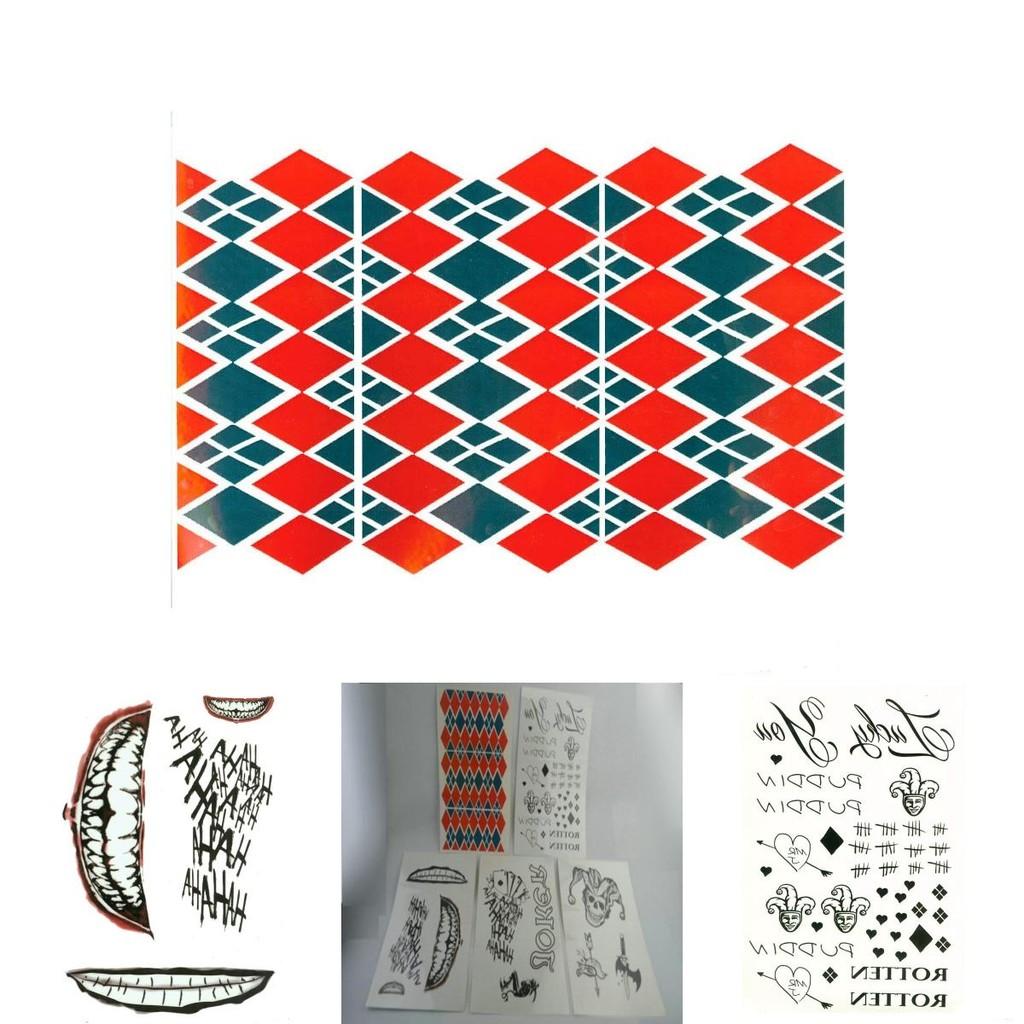 Suicide Squad Harley Quinn Tattoo Sticker Water Transfer Decal For Halloween Decor