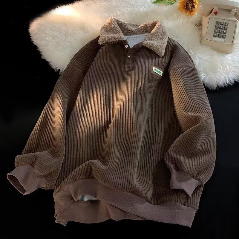 

2025 Autumn Unisex Casual Lapel Hoodie: Trendy, Artistic, and Simple Design XXL коричневий