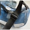 Neue lässige Jeanstasche, modische, vielseitige, karierte Umhängetasche mit großem Fassungsvermögen, trendige, coole, personalisierte Reise-Umhängetasche für Damen