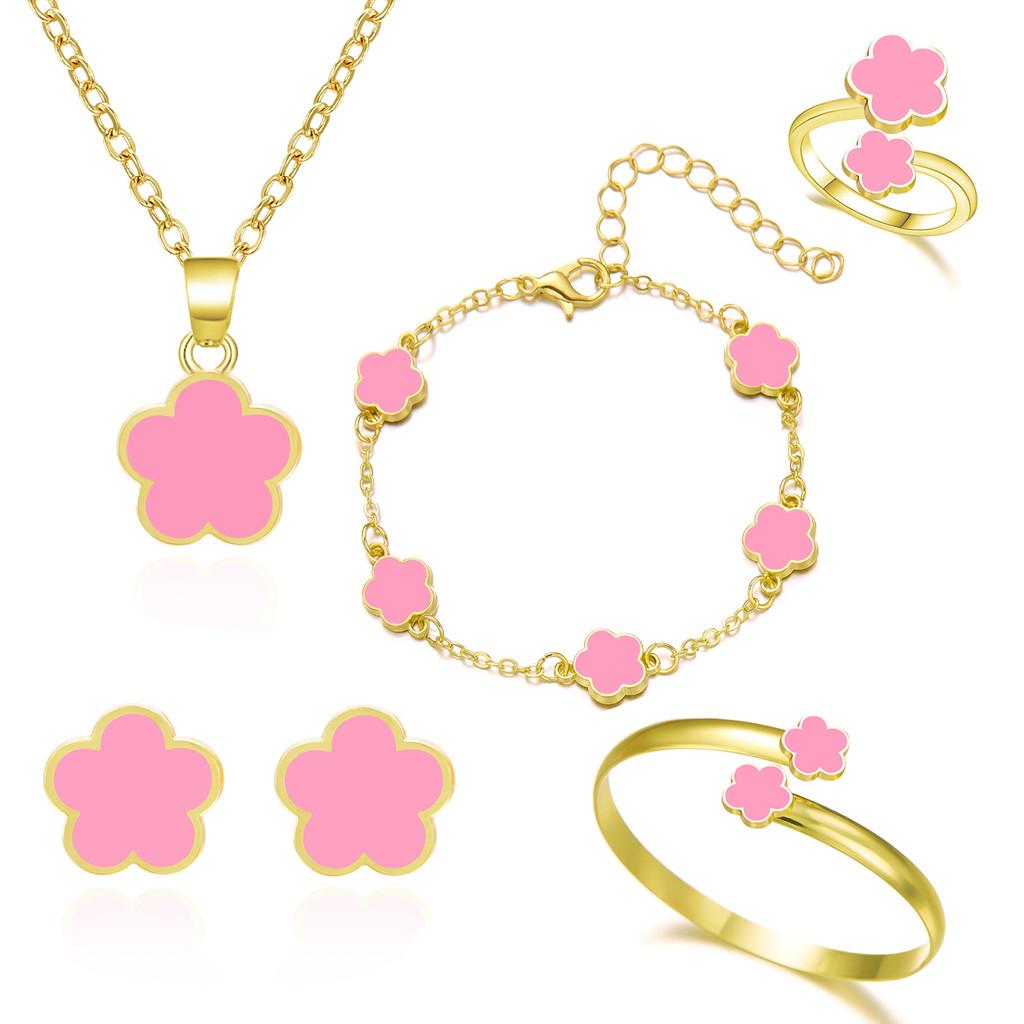 Floral Petals Jewelry Set For Women With Alloy And Plate Material Perfect For Gift Occasions