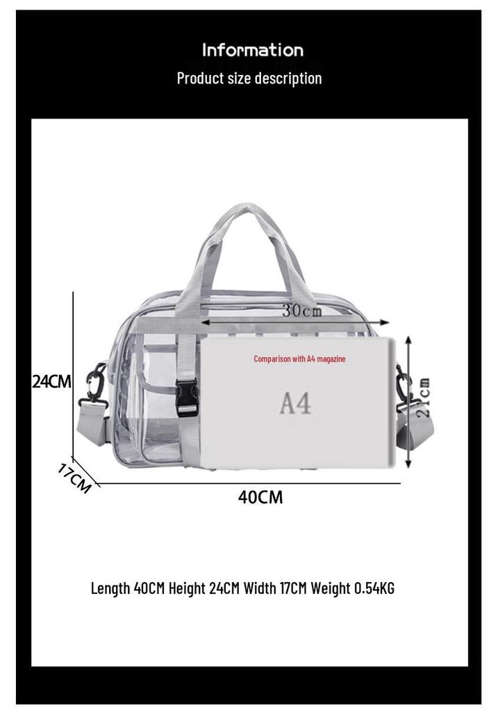 Colorful PVC Transparent Shoulder Bag - Large Capacity, Splash-Proof, Ideal for Summer and Swimming Essentials