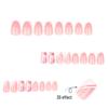 3D Diagonal Stripe Wearable Nail Art with White Flower - Medium Short Square Nail Tips for Europe and America