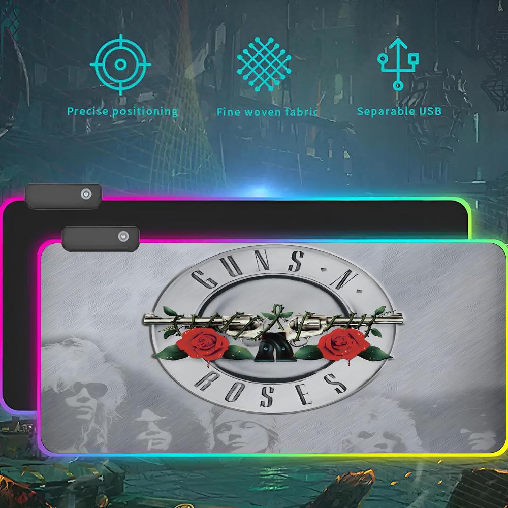 

Guns N Roses Good Time Коврик для мыши RGB LED Подсветка Игровой Водонепроницаемый Большой Игровой Ковер для Мыши Большой Коврик для Мыши и Клавиатуры Настольный ПК Игровой Ma RGB600x300x3mm