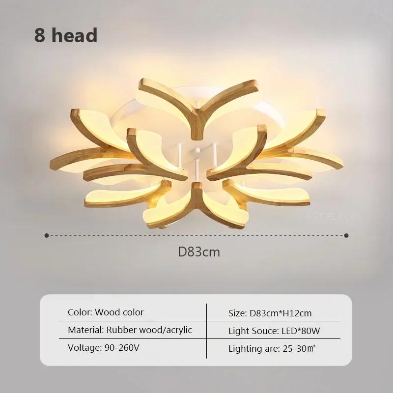 Luminária de Teto LED Nórdica Madeira de Borracha Tronco Quarto Sala Simples Moderna Madeira Maciça Sala de Estar Luminária de Teto de Madeira Decorações de Interior