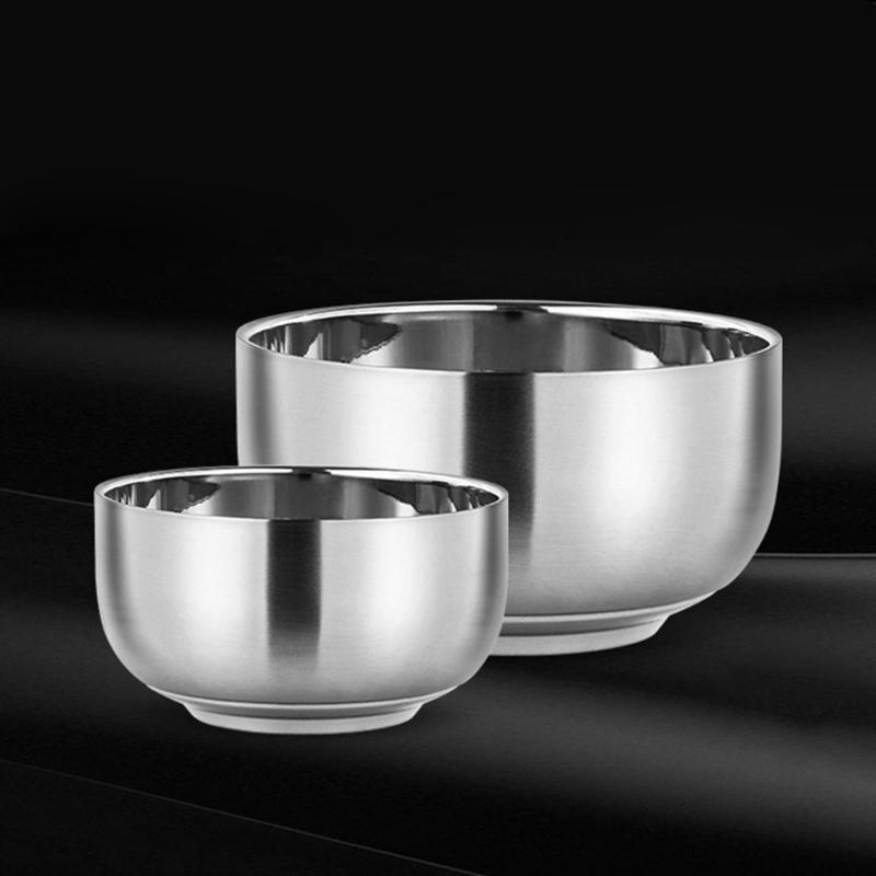 Insulated Bowl Dishwasher Safe Salad Bowl Stainless Steel Bowl 12cm Diameter Double Layer Enjoy Hot or Cold Soups