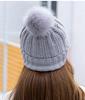  Women Ladies Warm Winter Hairball Plus Velvet  Knitted  Cap+Scarf 