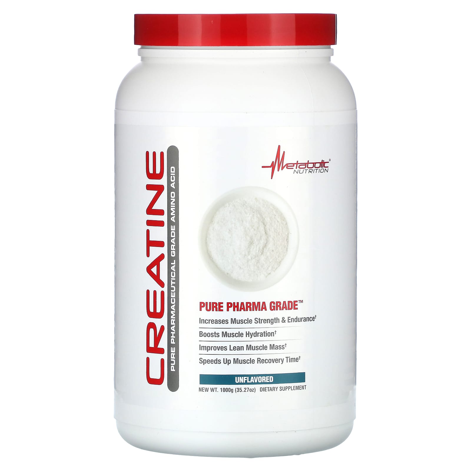

Creatine, Unflavored, 1,000G (35.27Oz)