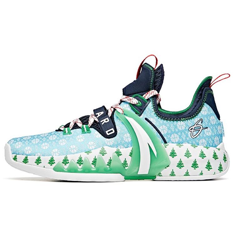

New Anta GH2 Christmas Cushioning Anti-Slip And Wear-Resistant Low-Top Basketball Shoes Green Blue White 112111103-3 44.5