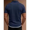 Mens Casual Solid Color Short Sleeve Polo Shirt