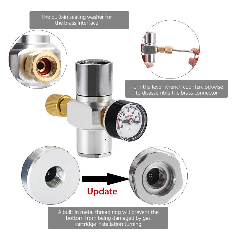 Beer Keg Co2 Charger,0-60PSI Mini Co2 Regulator,Portable Co2 Dispenser With Ball Lock Quick Disconnect For Home Brewing Beer Keg