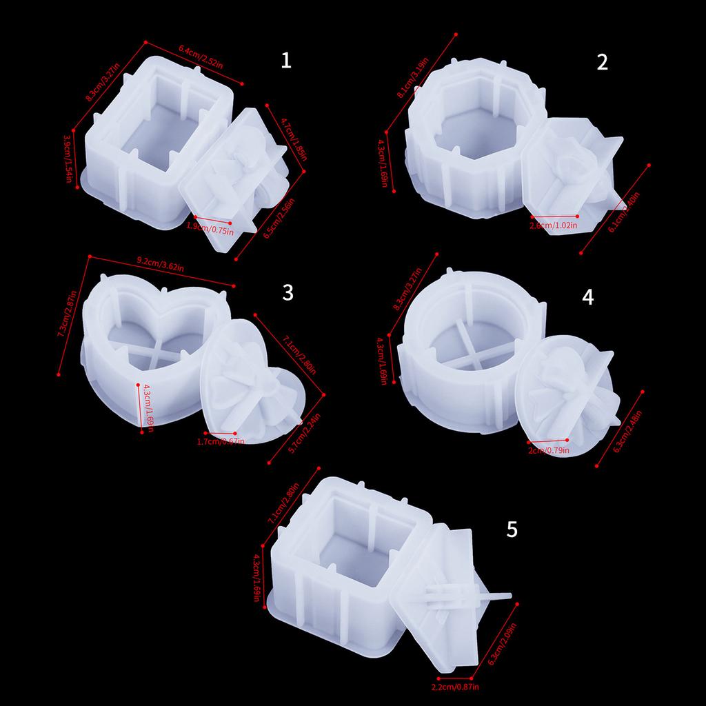 Silicone Mold for Christmas Gift Storage Box Candle Jar Making Mould Jewelry Container Mold Creative Resin Art Supplies