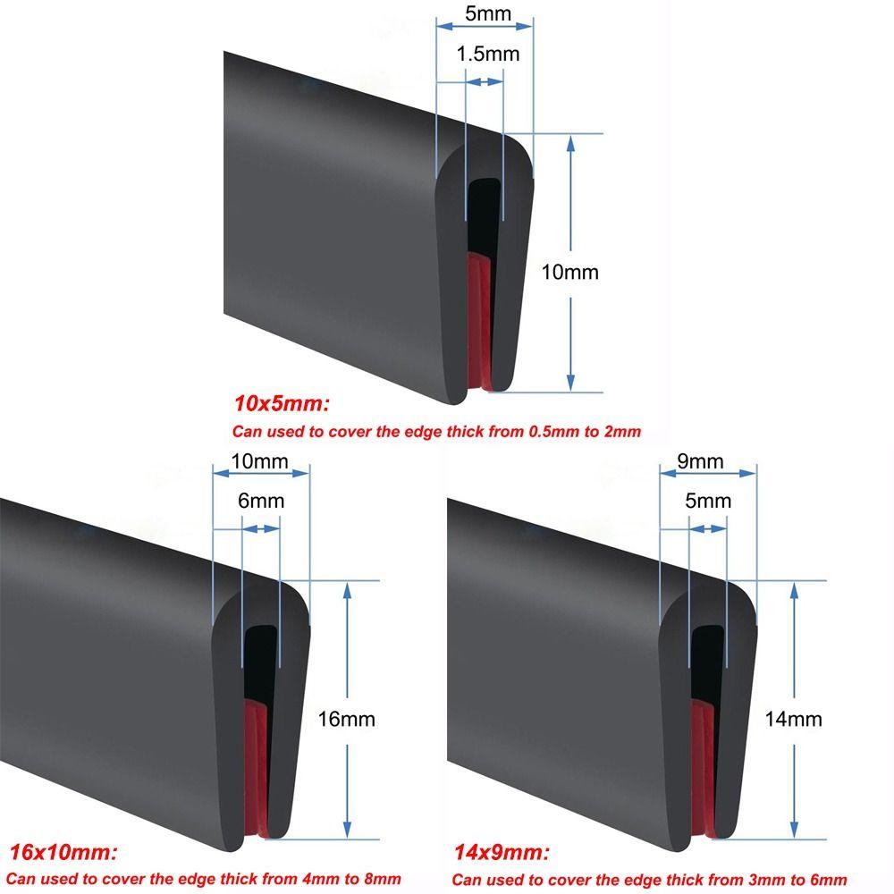U-Shape Edge Protector Strip Trim Rubber Seal Edge Shield New Edge Protector