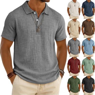 Men's Casual -color Summer - Cotton And Linen Short-sleeved Shirt