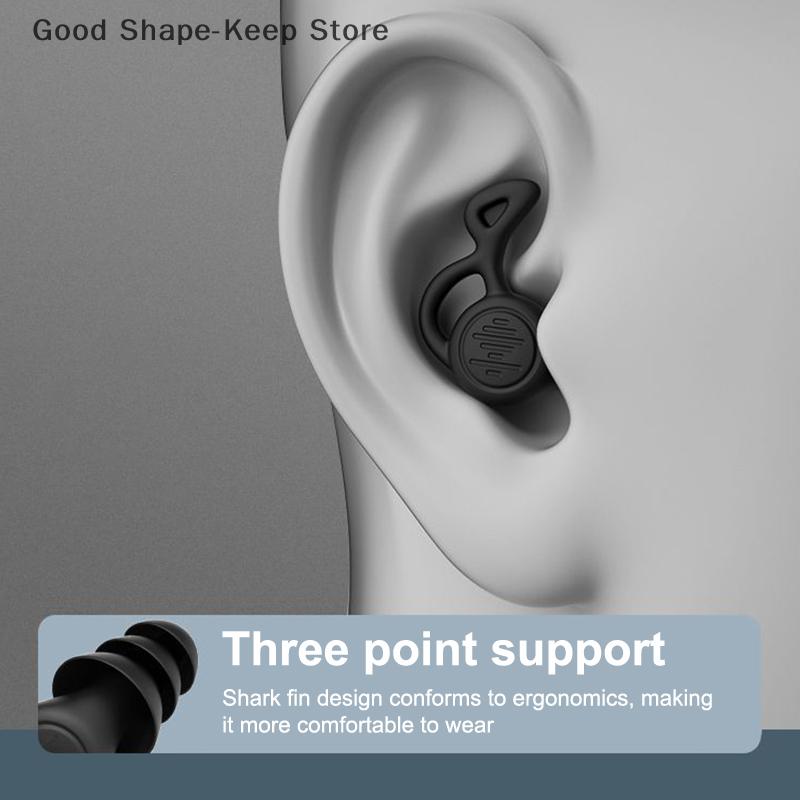 3 Layers Silicone Ear Plugs for Sleep Noise Reduction Reusable Sound Blocking Earplug Hearing Protection for Snoring