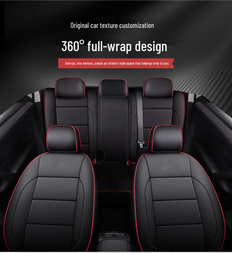Yue Four Seasons Universal Car Seat Cover, Full Surround, Wear-Resistant, Five-Seat Leather