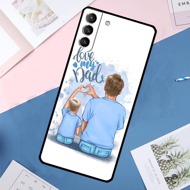 Baby Mama Tochter Mädchen Sohn Papa Hülle Für Samsung Galaxy S25 Ultra S24 S23 S22 S21 Ultra S9 S10 Plus S23 FE S25 FE Rückabdeckung