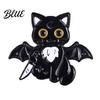 Versatile Enamel Brooch Craft Halloween Cartoon Black Cat Skeleton Shape