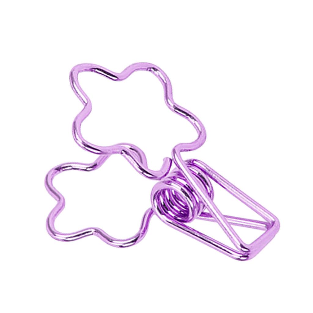100pcs   Clips Cute Flower Shape Metal Hollowed   Tail Clips Paper Clamps for   Document Ticket