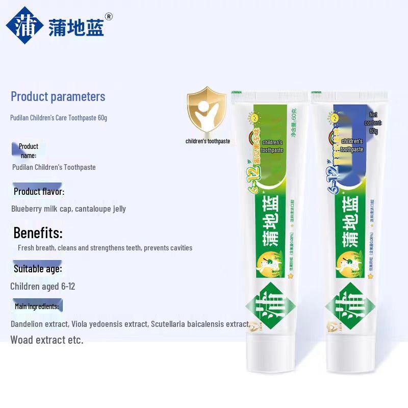 Pudilan Kids Toothpaste for 6-12 Years Old, Low Fluoride Anti-Cavity