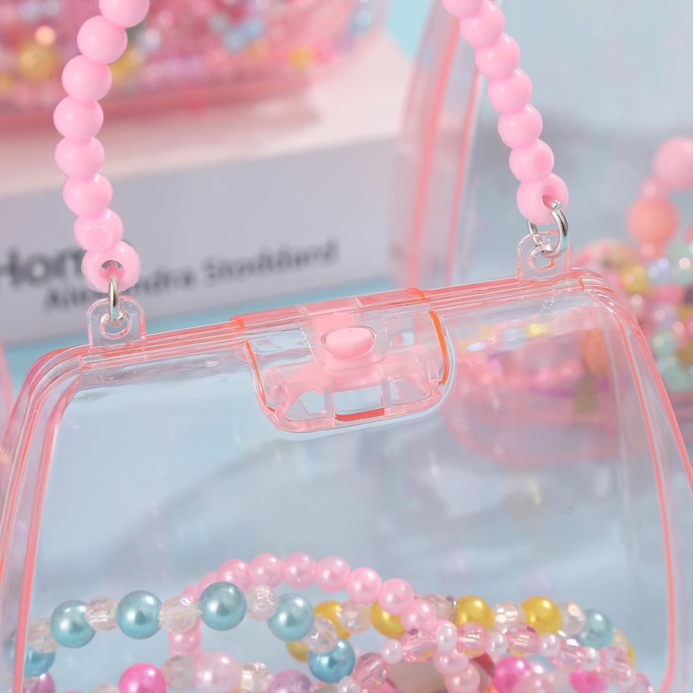Kids' Transparent Handheld Storage Box: Creative Hair Accessories & DIY Makeup Organizer