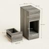 Set of Two Modern Storage Bedside Tables - Grey
