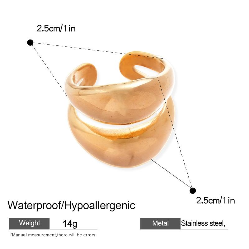 

Кольцо из нержавеющей стали, неправильной овальной формы, роскошное, с высоким чувством стиля, нишевое, преувеличенное, ювелирное изделие