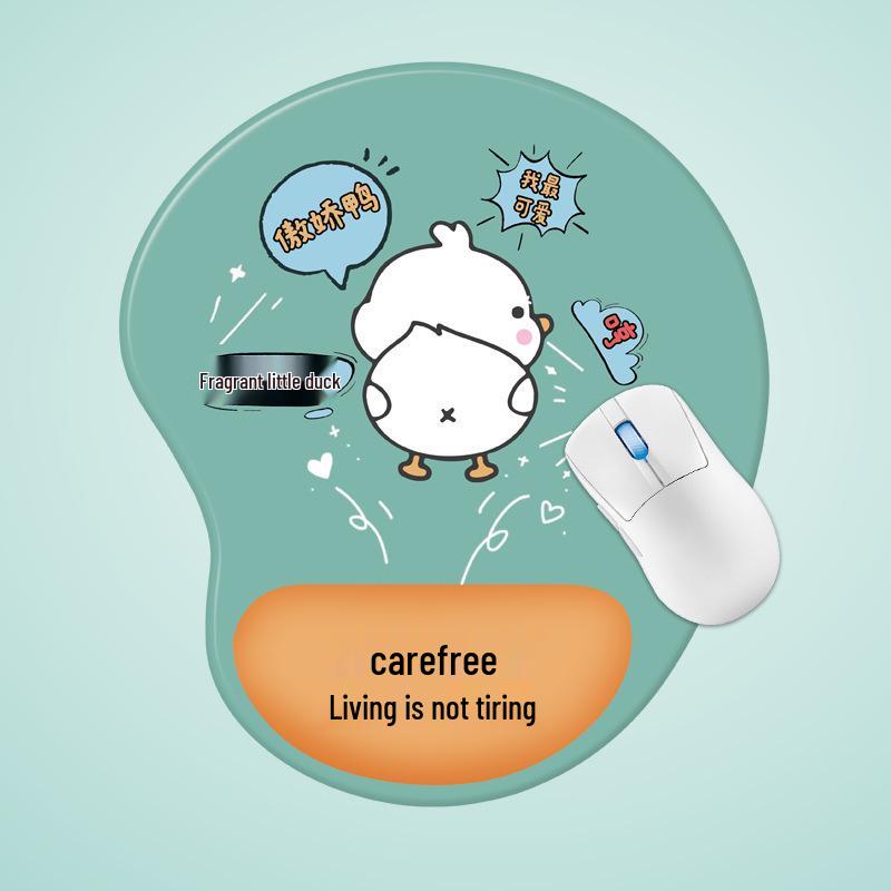 Minimalist Inspirational Wrist Support Mouse Pad with Non-Slip Silicone and Custom Image.